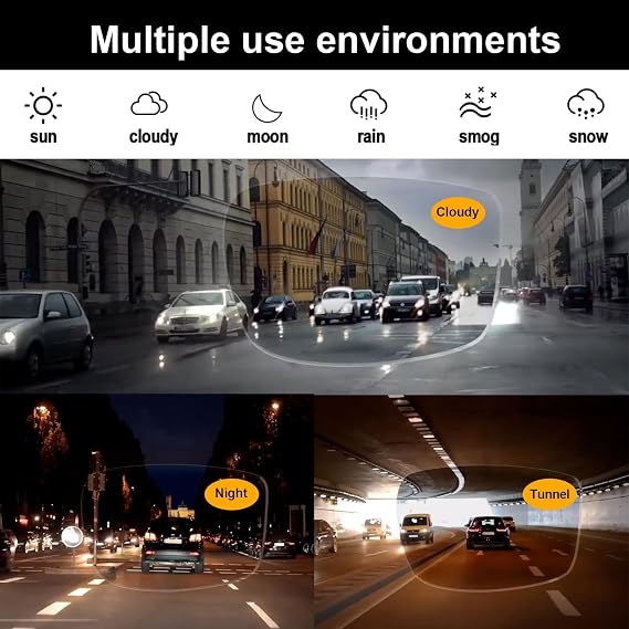 Photochromic Sunglasses with Anti-glare Polarized Lens- Day & Night Driving Safety Glasses